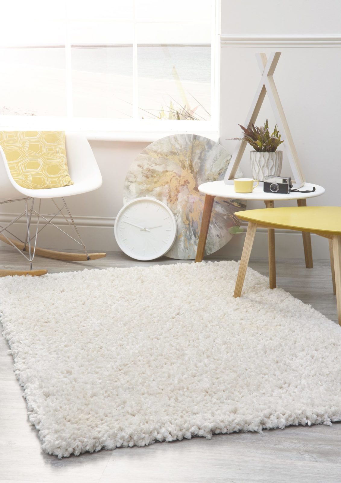 Cream Shaggy Rugs