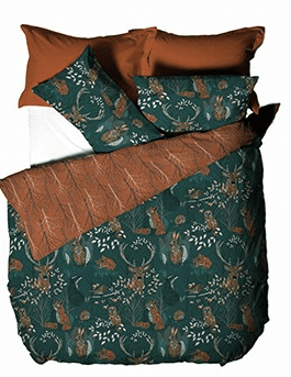 Forest Fauna Emerald Duvet Cover and Matching Pillow Cases