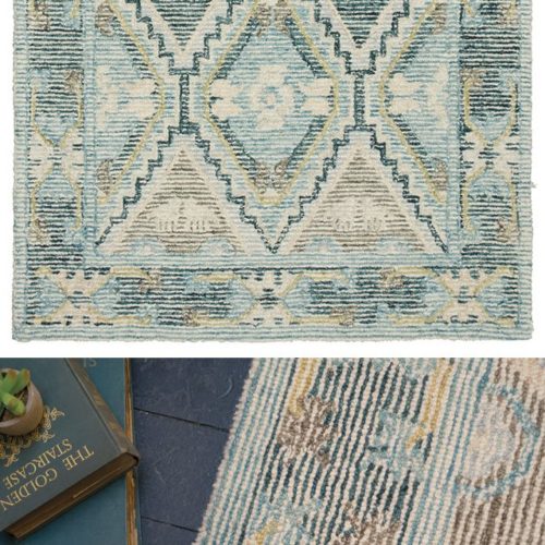 Teal/Blue Luxury Hand Tufted Wool Rug