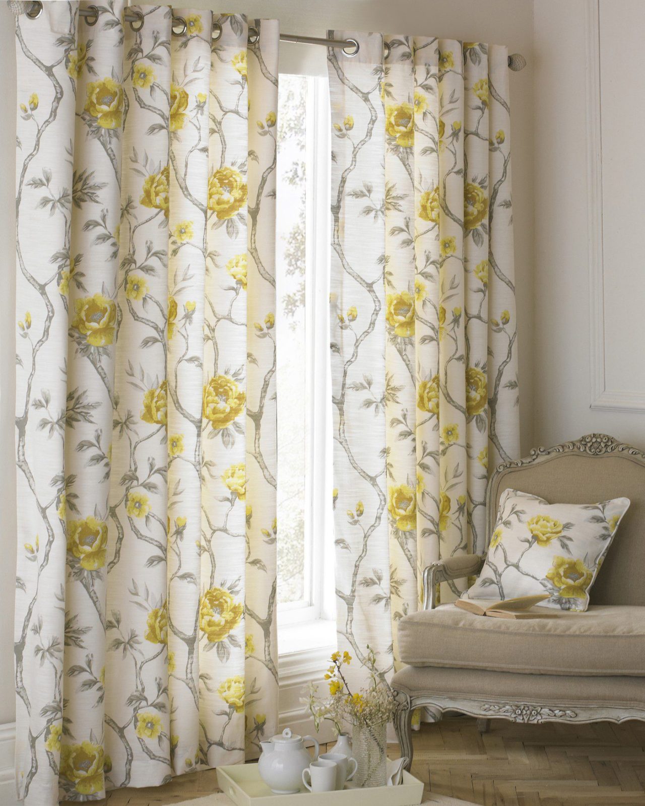 Rosemoor  Eyelet Ochre Curtains