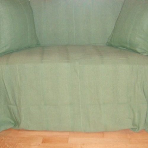 100% Cotton Sage Green Throw – for 2 seater, 3 seater and large 3 and 4 seater sofas, armchairs and beds