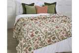 100% Cotton Sage/Pink Kantha Throw/Bedspread 150x230cms