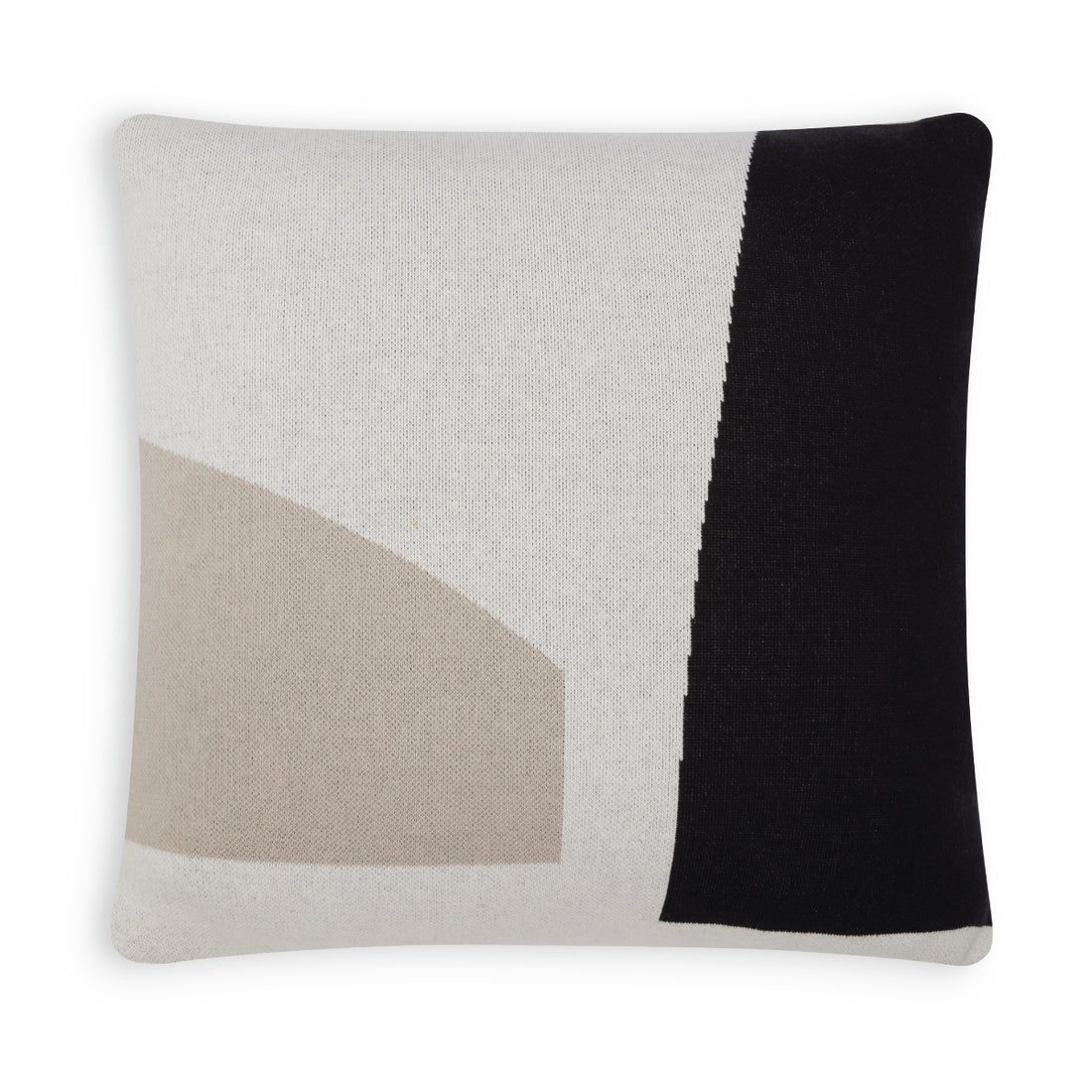 100% Cotton Knit Cushion Bold Abstract Black/Stone/Neutral 50x50cms