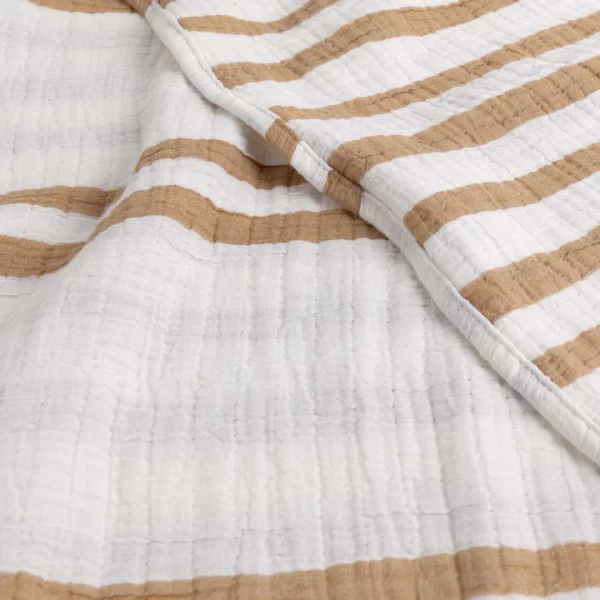 Soft Cotton Cinnamon Muslin Oversize Throw 140x220cms - ideal for sofas, chairs and beds - Image 7