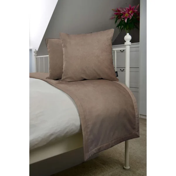 Luxury Matt Mocha Brown Velvet Throws, Bedspreads, Runners in sizes to suit all sofas, cha and beds - Image 3